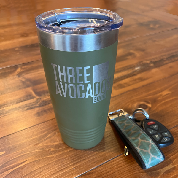 Cute Egg and Avocado - Green Stainless Steel Travel Tumbler